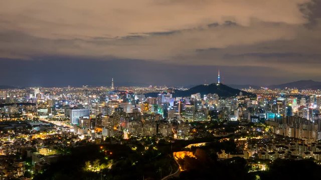 Time lapse of Seoul City Skyline,South Korea.