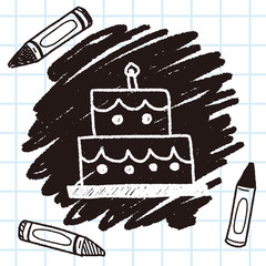 birthday cake doodle drawing