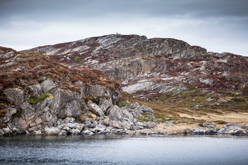 Fototapeta na wymiar Norwegian sea coast, scenic coastal landscape