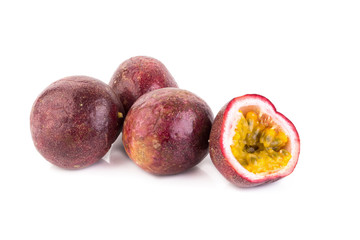 Passion fruit isolated on white background