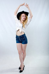 Fototapeta premium portrait of a girl in a shirt