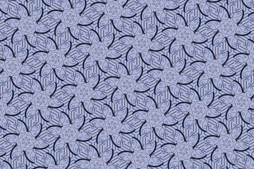 Ornament with black patterns on a gray-blue background. 1
