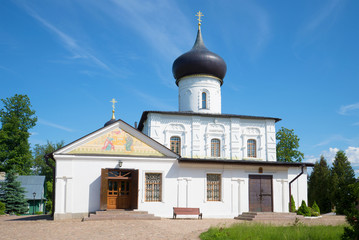 Fototapeta na wymiar Medieval church of the great martyr St. George in Staraya Russa, sunny june day. Russia