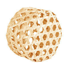 Small bamboo basket on white background