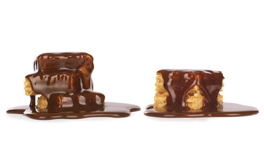 waffles topped with chocolate