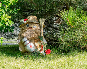 wood goblin sitting under the tree waiting new year.