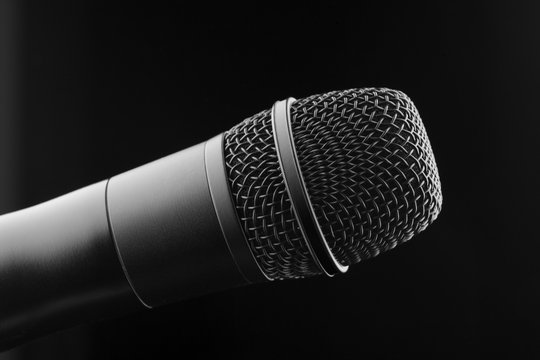 black microphone close up