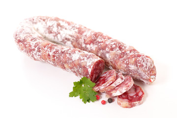 salami isolated on white