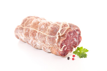 salami isolated on white