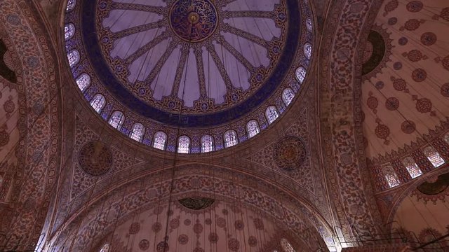 beautiful interior of Blue Mosque in Istanbul