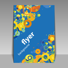 Flyer or Cover Design with Colorful Abstract Pattern - Dots, Rings, Bubbles