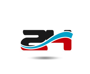 Number 24 swoosh design template logo
