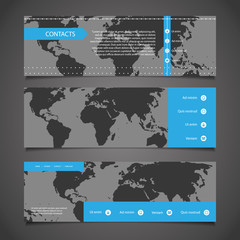 Web Design Elements - Header Design with Earth Map