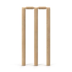 Cricet wickets 3D illustration isolated on white - 120321186