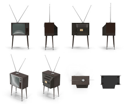 Old TV On White 3D Illustration