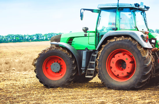 Rural landscape with a tractor