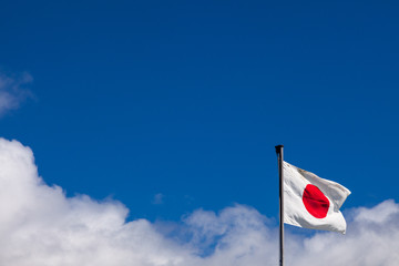 青空にはためく日本国旗