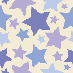 Seamless vector background with decorative stars. Print. Cloth design, wallpaper.