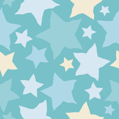 Seamless vector background with decorative stars. Print. Cloth design, wallpaper.