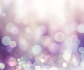 Fototapeta premium Winter snowy defocused lights violet illustration.