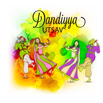  illustration Navratri or Happy Diwali festival 
