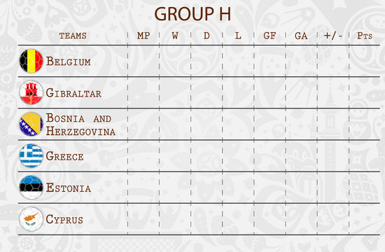 Group H. 2018 FIFA World Cup Qualification Groups