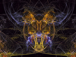 Abstract Magic energy multicolored fractal. 3D rendering.