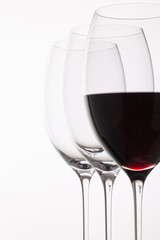 Wineglass with red  wine