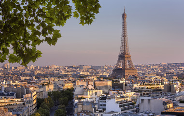 Eiffel tower view from the arc de triomphe in Paris, France