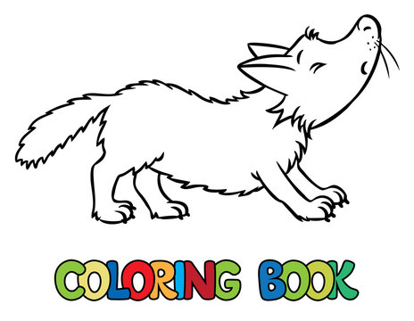 Coloring book of lttle funny wolf