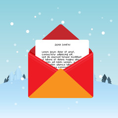 Christmas mail to Santa vector illustration