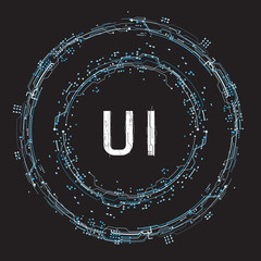 HUD interface concept futuristic virtual graphic touch user