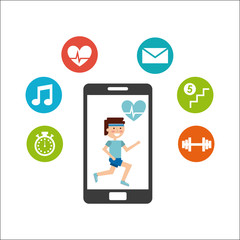 smartphone wearable technology icons vector illustration design