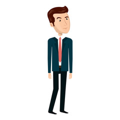 avatar businessman wearing suit and tie cartoon. vector illustration