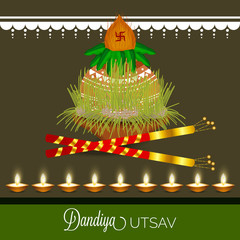  illustration Navratri or Happy Diwali festival.