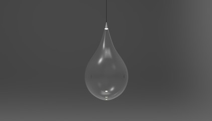3D Rendering of concept raindrop ceiling lamp