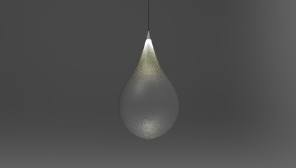 3D Rendering of concept raindrop ceiling lamp