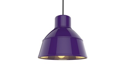 3D Rendering of purple lamp shade isolated on white
