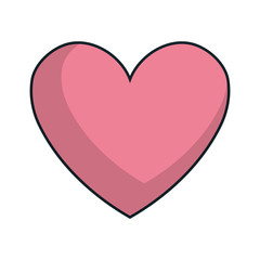 pink heart shape. love romance passion symbol. vector illustration