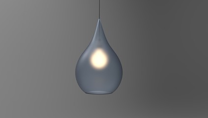 3D Rendering of Rain Drop Shape ceiling lamp