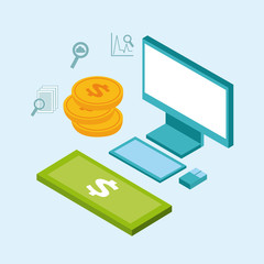 usefull for desktop isometric icon vector illustration design