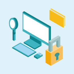 usefull for desktop isometric icon vector illustration design