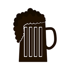 beer mug drink with foam. beverage alcohol. silhouette vector illustration