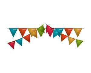 Fototapeta na wymiar colorful pennants party celebration decoration element. vector illustration