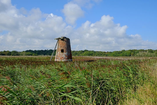 The now derelict  drainage mill on Westwood marshes, Walberswick, near Southwold,  Suffolk.