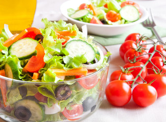 Vegetable salad and its ingredients