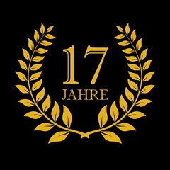 Lorbeerkranz. Gold. 17 jahr. Schwarzem hintergrund