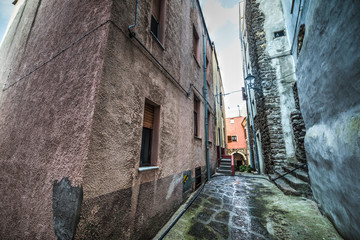narrow alley in Castelsardo old town