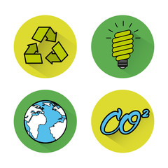 eco friendly set flat icons vector illustration design