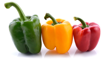Fresh sweet pepper isolated on white background